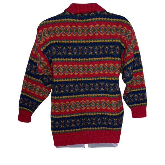 Rare Laura Ashley Vintage 80's Wool Great Britain Christmas Holiday Sweater O/S - Picture 6 of 9